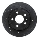 R1 Concepts 00-09 Audi A4 (USA/Canada) Rear Right Drilled & Slotted Black Brake Rotor