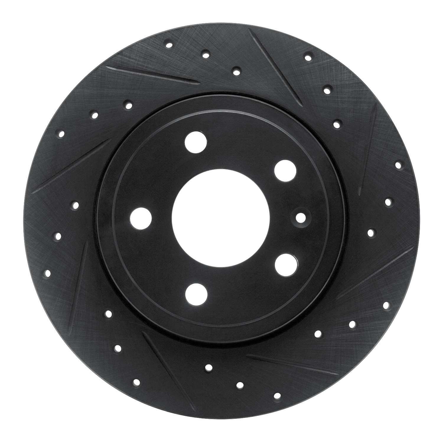 DF_63373037R_Fro.jpg R1 Concepts 00-09 Audi A4 (USA/Canada) Rear Right Drilled & Slotted Black Brake Rotor - Image 1