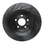 R1 Concepts 05-11 Audi A6 Quattro Rear Right Drilled & Slotted Black Brake Rotor - Image 2