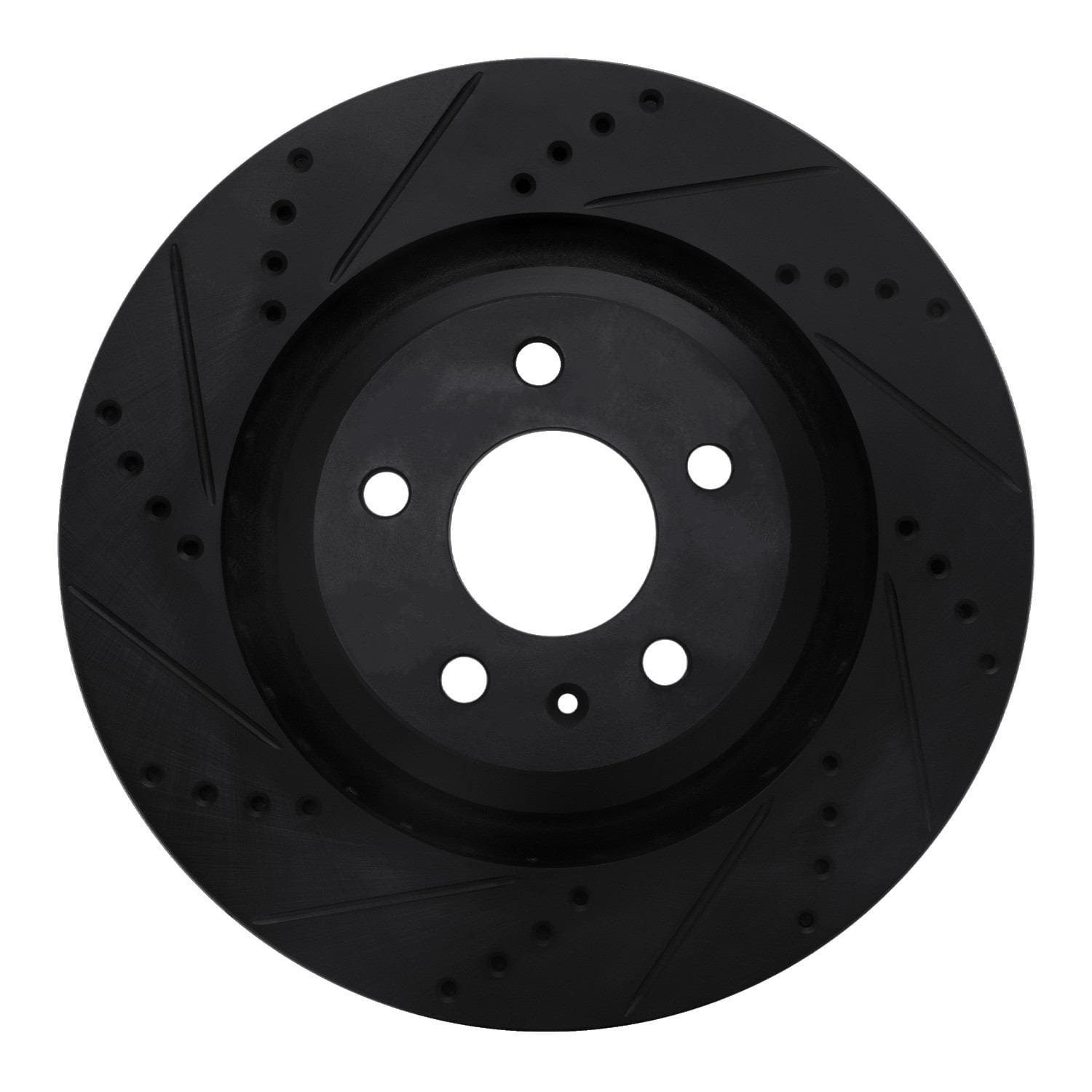 DF_63373051L_Fro.jpg R1 Concepts 07-11 Audi S6 Rear Left Drilled & Slotted Black Brake Rotor - Image 1
