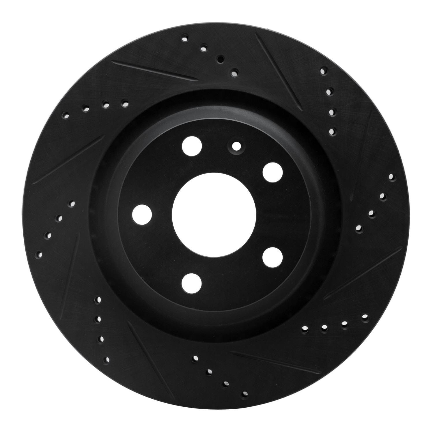 DF_63373055R_Fro.jpg R1 Concepts 08-15 Audi TT Quattro RS Rear Right Drilled & Slotted Black Brake Rotor - Image 1