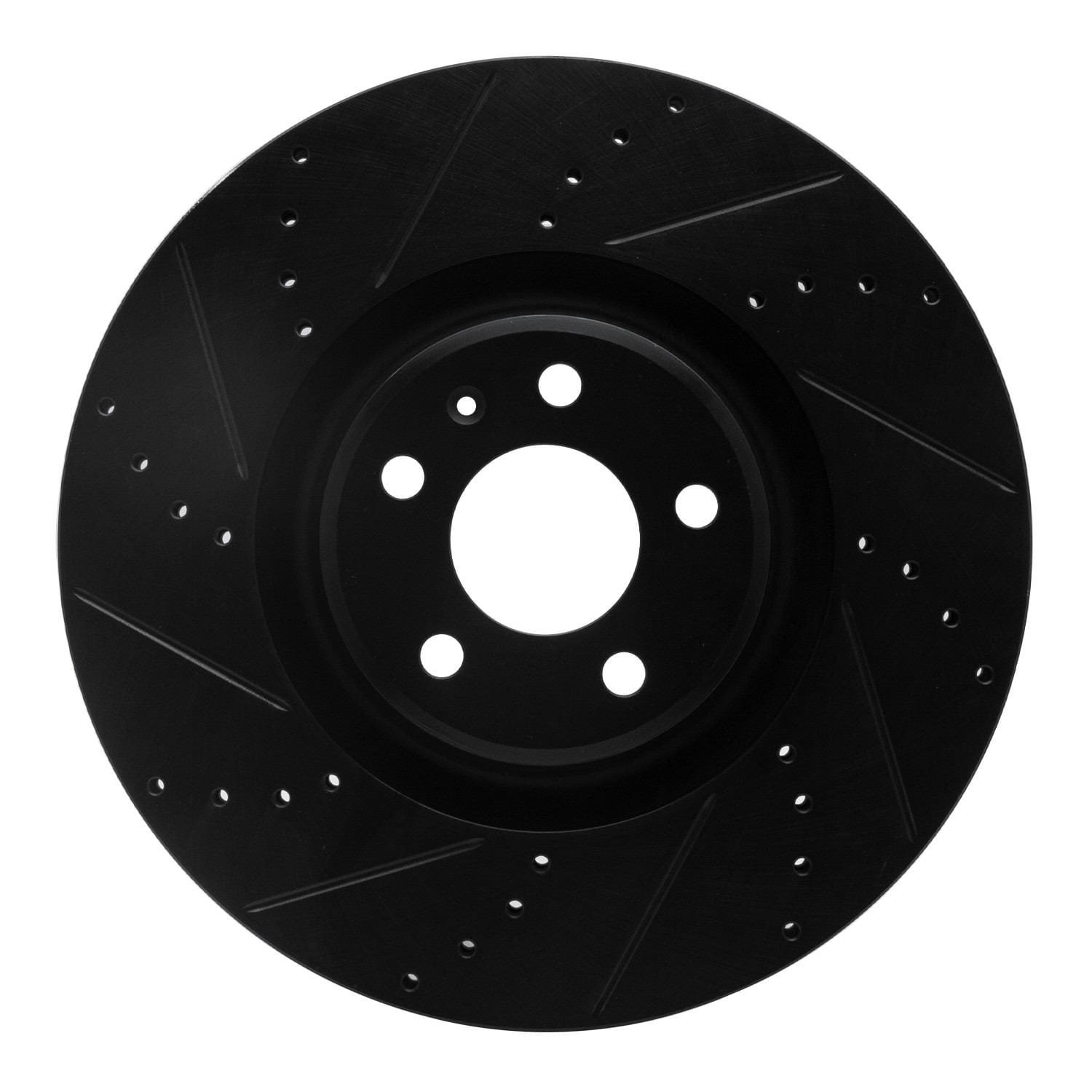 DF_63373064L_Fro.jpg R1 Concepts 12-18 Audi A7 Quattro Front Left Drilled & Slotted Black Brake Rotor - Image 1