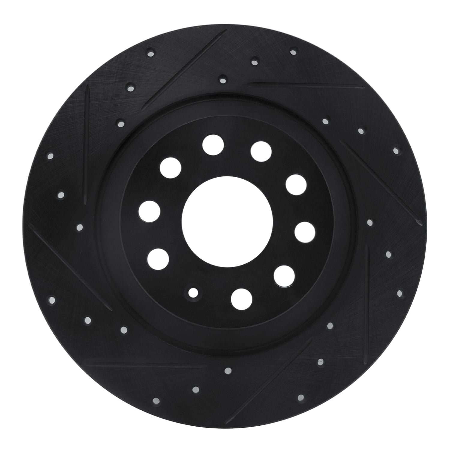 DF_63373082L_Fro.jpg R1 Concepts 16-25 Audi TT Quattro Rear Left Drilled & Slotted Black Brake Rotor - Image 1