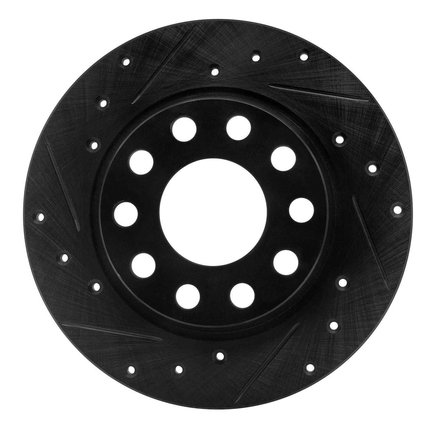 DF_63374045L_Fro.jpg R1 Concepts 01-03 Volkswagen EuroVan Front Left Drilled & Slotted Black Brake Rotor - Image 1