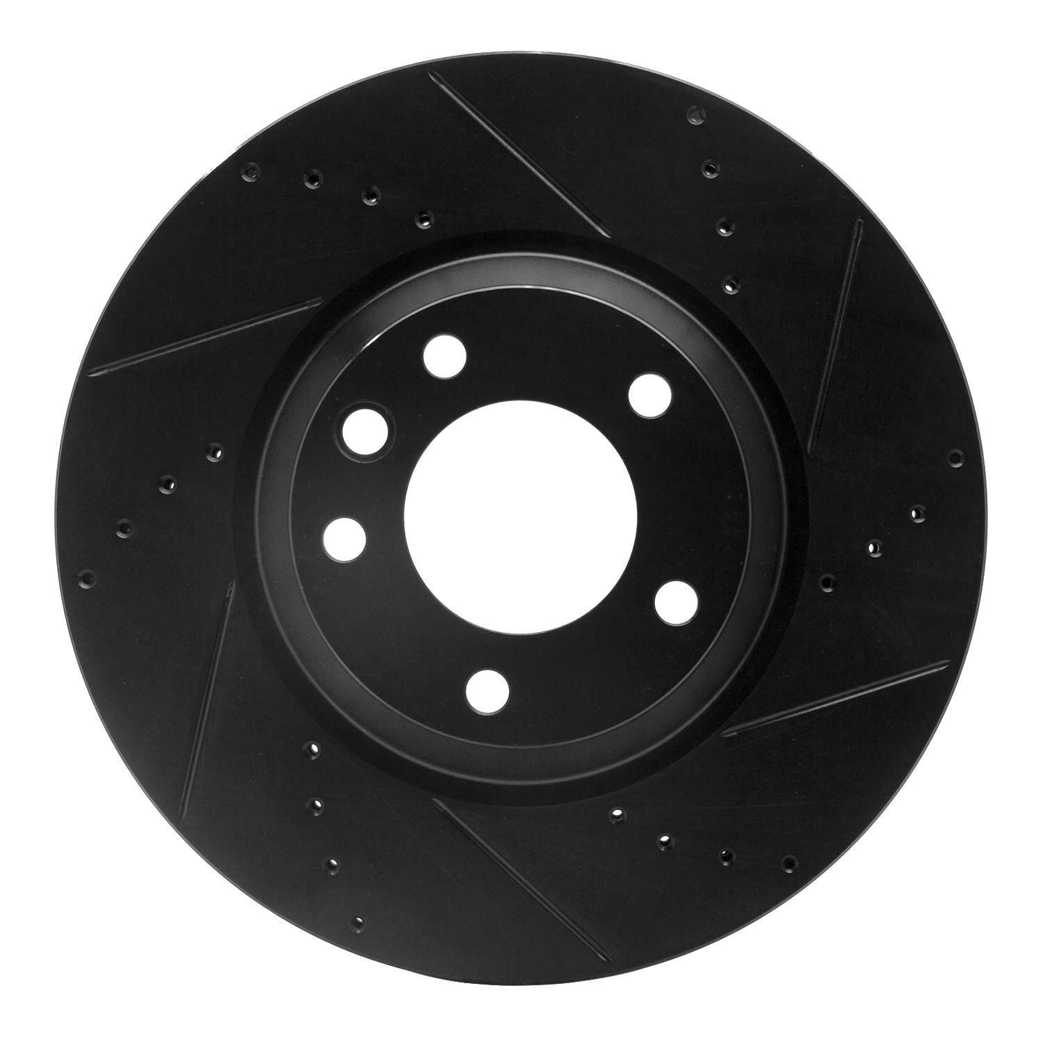 DF_63374051D_Fro.jpg R1 Concepts 03-15 Audi Q7 Left Front Drilled & Slotted Black Brake Rotor - Image 1
