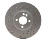 Dynamic Friction 2007-2015 MINI Cooper (Excl Clubman) Front Drilled GeoSPEC Coated Rotor and Slotted (294x22 Vented)