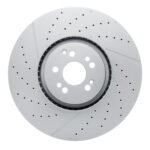 Dynamic Friction 2021-2025 Mercedes-Benz S63 AMG E Performance Front Drilled GeoSPEC Coated Rotor and Slotted