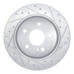 Dynamic Friction 2003-2017 Mercedes-Benz E320 Rear Right Dimpled & Slotted Silver Brake Rotor
