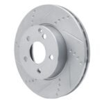 Dynamic Friction 2008-2015 Mercedes-Benz C200 (Mexico) Front Left Dimpled and Slotted Silver Brake Rotor - Image 3