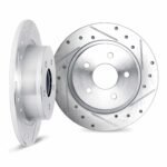 Dynamic Friction 2021-2025 Genesis GV60 Rear Drilled & Slotted Silver Rotors