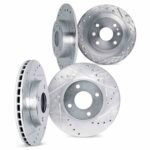 Dynamic Friction 1984-1991 BMW 325e Front & Rear Drilled & Slotted Silver Rotors