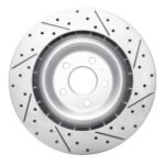 R1 Concepts 2015-2018 Porsche Macan Rear Left Drilled & Slotted Geoperformance Rotor - Image 2