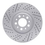 R1 Concepts 2017-2025 Alfa Romeo Stelvio Front Left Drilled & Slotted Geoperformance Rotor