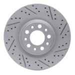 R1 Concepts 2017-2025 Alfa Romeo Giulia Rear Right Drilled & Slotted Geoperformance Rotor