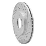 R1 Concepts 1984-1991 BMW 325E Front Right Drilled & Slotted Geoperformance Rotor - Image 3