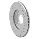 R1 Concepts 1984-1991 BMW 325E Front Right Drilled & Slotted Geoperformance Rotor - Image 5