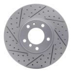 R1 Concepts 1991-2001 BMW 540i Front Left Drilled & Slotted Geoperformance Rotor