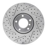 R1 Concepts 2000-2003 BMW 530i Front Right Drilled & Slotted Geoperformance Rotor - Image 2