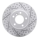 R1 Concepts 2004-2010 BMW 525Xi Front Right Drilled & Slotted Geoperformance Rotor
