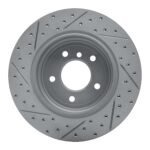 R1 Concepts 2004-2010 BMW 528i Rear Right Drilled & Slotted Geoperformance Rotor - Image 2