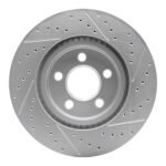 R1 Concepts 2005-2008 BMW 760Li Rear Left Drilled & Slotted Geoperformance Rotor - Image 2