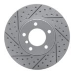 R1 Concepts 2007-2021 BMW 228i Front Right Drilled & Slotted Geoperformance Rotor