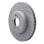 R1 Concepts 2011-2019 BMW ActiveHybrid 5 Front Left Drilled & Slotted Geoperformance Rotor - Image 3