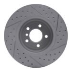 R1 Concepts 2011-2019 BMW ActiveHybrid 5 Front Left Drilled & Slotted Geoperformance Rotor - Image 2