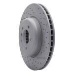 R1 Concepts 2011-2019 BMW ActiveHybrid 5 Front Right Drilled & Slotted Geoperformance Rotor - Image 3