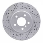 R1 Concepts 2011-2016 BMW 528i Front Left Drilled & Slotted Geoperformance Rotor