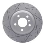 R1 Concepts 2012-2020 BMW Activehybrid 3 Rear Left Drilled & Slotted Geoperformance Rotor