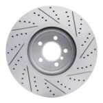 R1 Concepts 2013-2020 BMW ActiveHybrid 3 Front Left Drilled & Slotted Geoperformance Rotor - Image 2