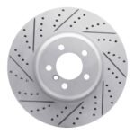 R1 Concepts 2013-2020 BMW ActiveHybrid 3 Front Left Drilled & Slotted Geoperformance Rotor
