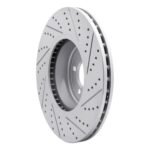 R1 Concepts 2013-2020 BMW ActiveHybrid 3 Front Left Drilled & Slotted Geoperformance Rotor - Image 5