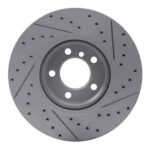 R1 Concepts 2012-2018 BMW 328i xDrive Front Right Drilled & Slotted Geoperformance Rotor - Image 2