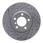 R1 Concepts 2012-2018 BMW 328i xDrive Front Right Drilled & Slotted Geoperformance Rotor