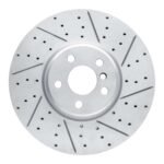 R1 Concepts 2016-2026 BMW 530i Left Front Drilled & Slotted Geoperformance Rotor