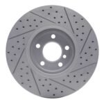 R1 Concepts 2007-2018 BMW X5 Front Left Drilled & Slotted Geoperformance Rotor - Image 2