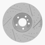 R1 Concepts 2016-2018 BMW X4 Right Front Drilled & Slotted Geoperformance Rotor - Image 2