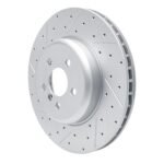 R1 Concepts 2017-2026 BMW X5 Front Left Drilled & Slotted Geoperformance Rotor - Image 3
