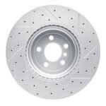 R1 Concepts 2017-2026 BMW X5 Front Left Drilled & Slotted Geoperformance Rotor - Image 2