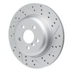 R1 Concepts 2017-2026 BMW X4 Left Rear Drilled & Slotted Geoperformance Rotor - Image 3