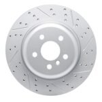R1 Concepts 2017-2026 BMW X4 Left Rear Drilled & Slotted Geoperformance Rotor