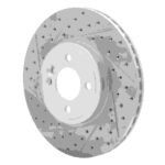 R1 Concepts 2002-2006 MINI Cooper (Excl Clubman) Front Left Drilled & Slotted Geoperformance Rotor - Image 3