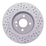 R1 Concepts 2007-2015 MINI Cooper (Excl Clubman) Front Left Drilled & Slotted Geoperformance Rotor - Image 2