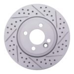 R1 Concepts 2007-2015 MINI Cooper (Excl Clubman) Front Right Drilled & Slotted Geoperformance Rotor