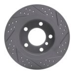 R1 Concepts 2011-2016 MINI Cooper Countryman Rear Left Drilled & Slotted Geoperformance Rotor - Image 2