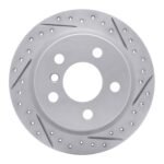 R1 Concepts 2014-2024 MINI Cooper (Excl Clubman) Rear Right Drilled & Slotted Geoperformance Rotor