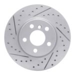 R1 Concepts 2014-2021 MINI Cooper Clubman Front Left Drilled & Slotted Geoperformance Rotor