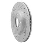 R1 Concepts 2014-2024 MINI Cooper (Excl Clubman) Front Left Drilled & Slotted Geoperformance Rotor - Image 3